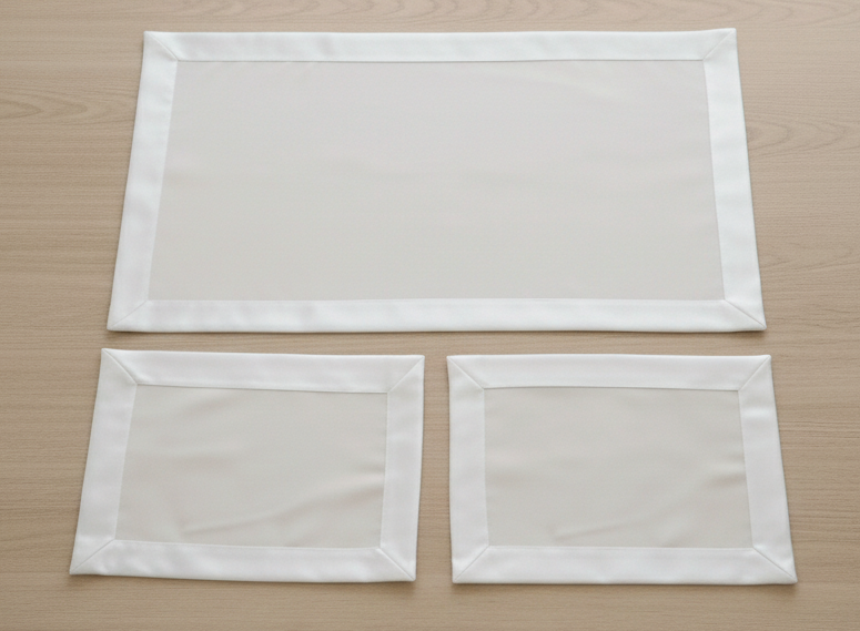 Tris di centri color bianco unicolor