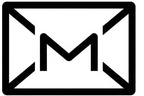 icona gmail bianca e nera